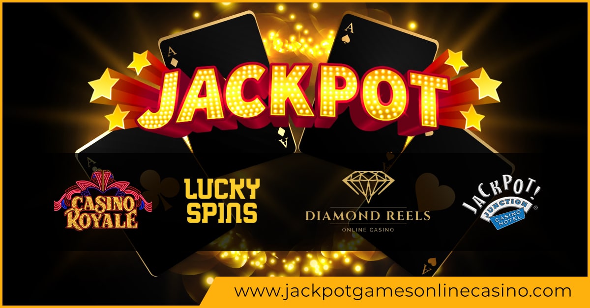 Exciting casino symbols and jackpot icons surround the text, creating a dynamic and engaging visual representation of the online gaming experience.